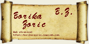 Borika Zorić vizit kartica
